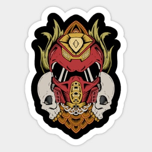 Mecha Skull Design Sticker